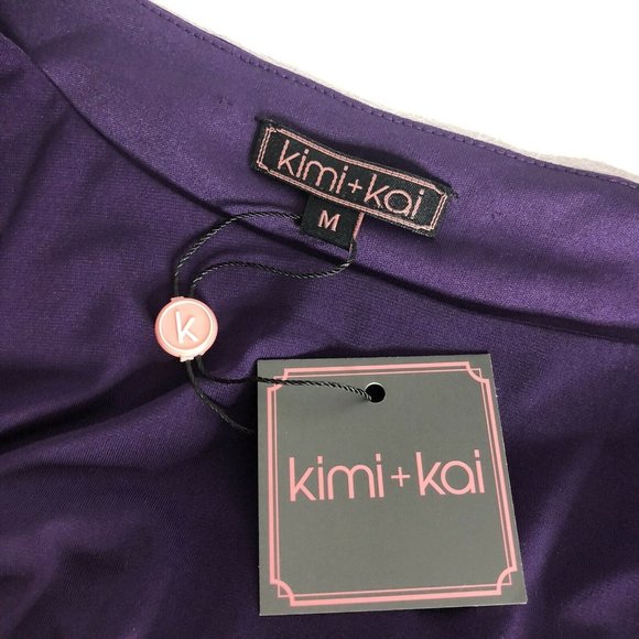 Kimi + Kai Maternity Dress Purple Lace Trim Cap - Picture 7 of 7